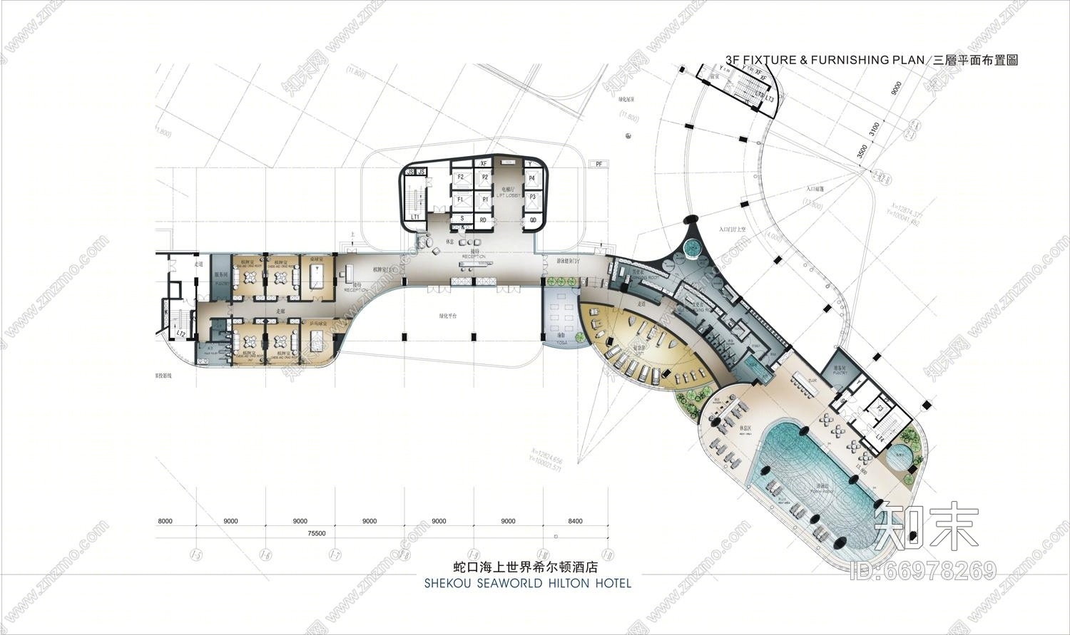 CCD--蛇口希尔顿酒店汇报文件及效果图(CAD施工图纸)施工图下载【ID:66978269】