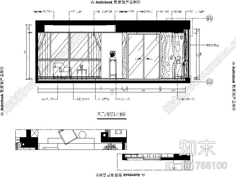 [福州]现代简约142平四居室设计施工图（含效果图）cad施工图下载【ID:181766100】