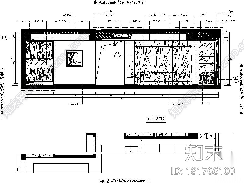 [福州]现代简约142平四居室设计施工图（含效果图）cad施工图下载【ID:181766100】