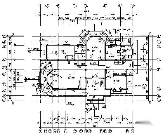 某二层别墅建筑施工图cad施工图下载【ID:151392199】