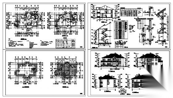 某二层别墅建筑施工图cad施工图下载【ID:151392199】