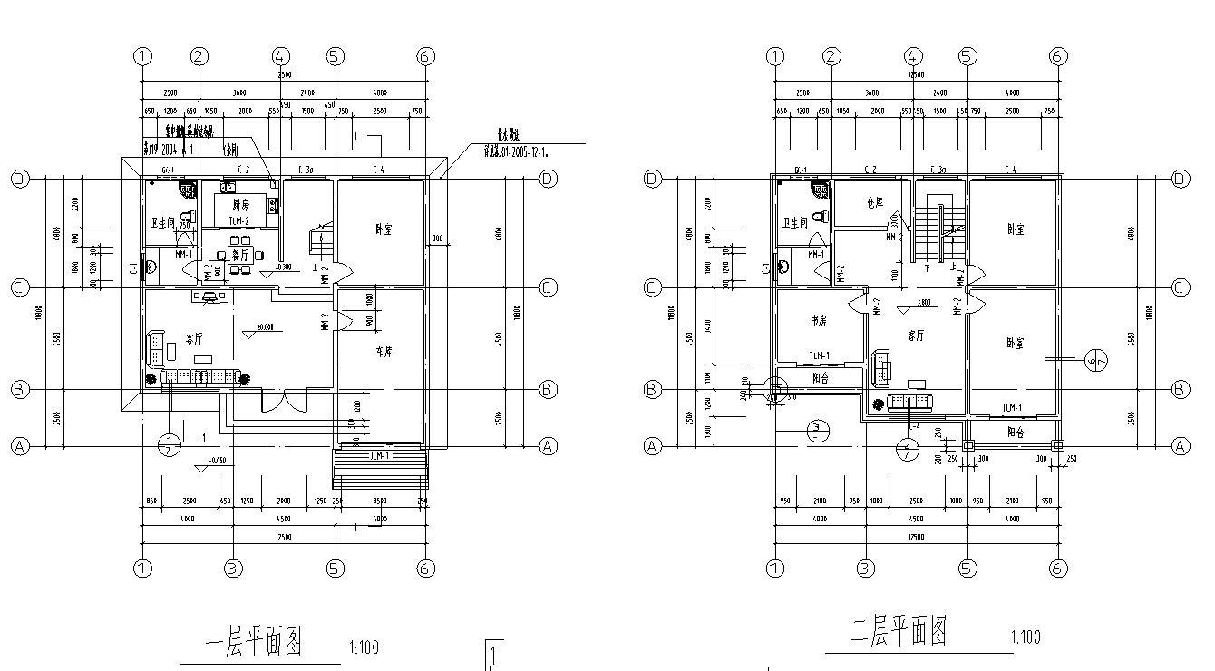 砖混结构户型为单家独院式别墅设计施工图下载【ID:149867192】