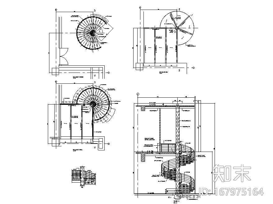 15个弧形楼梯节点详图施工图下载【ID:167975164】