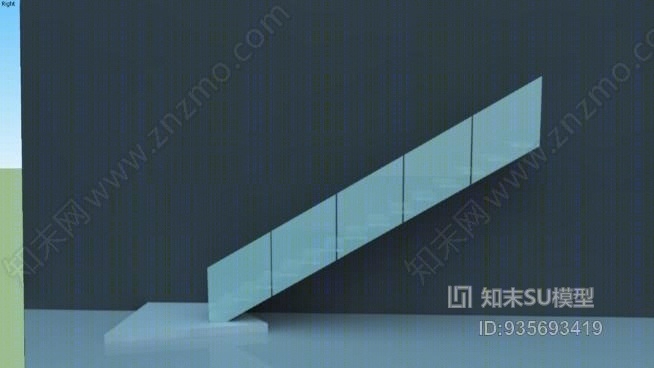 现代玻璃楼梯SU模型下载【ID:935693419】