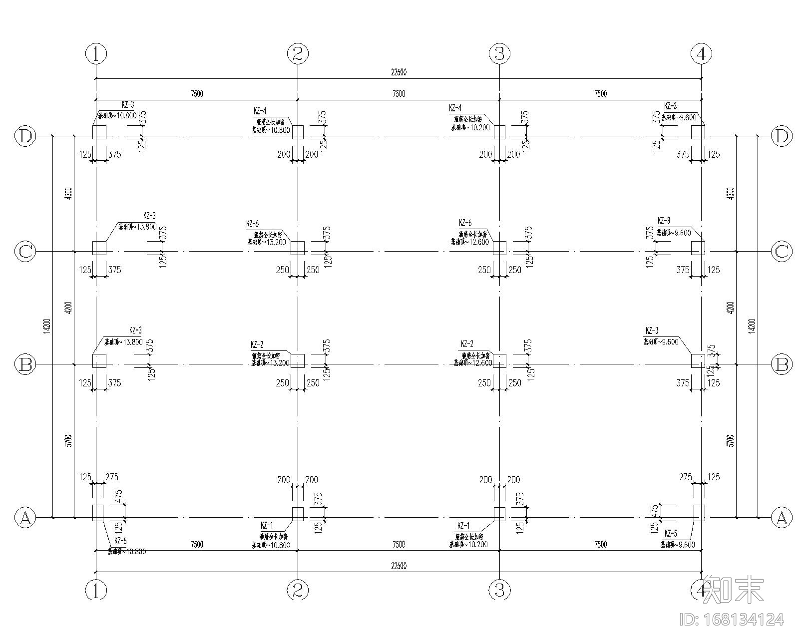 四层叠拼住宅框架结构施工图下载【ID:168134124】