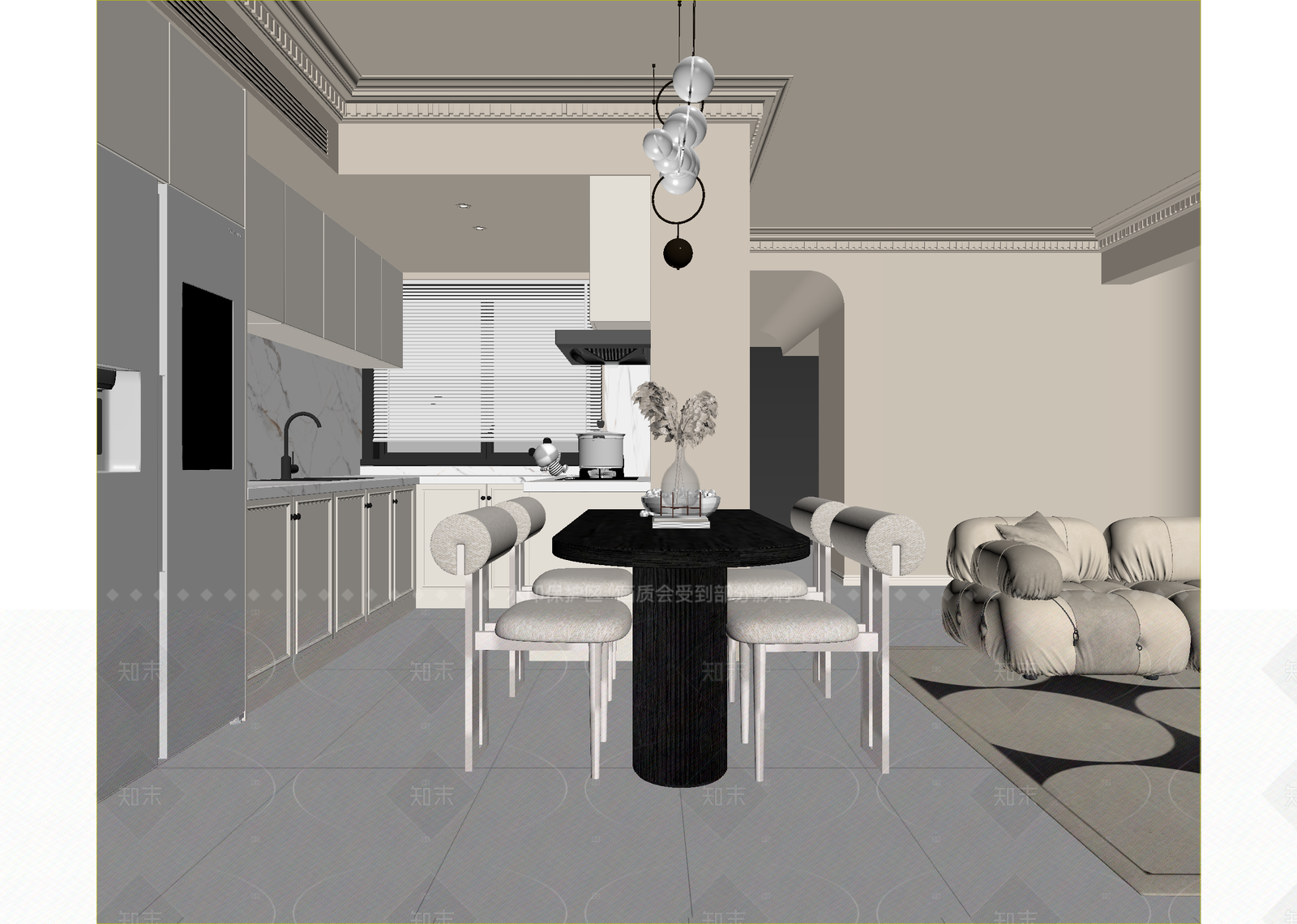 奶油客餐厅3D模型下载【ID:1214926334】