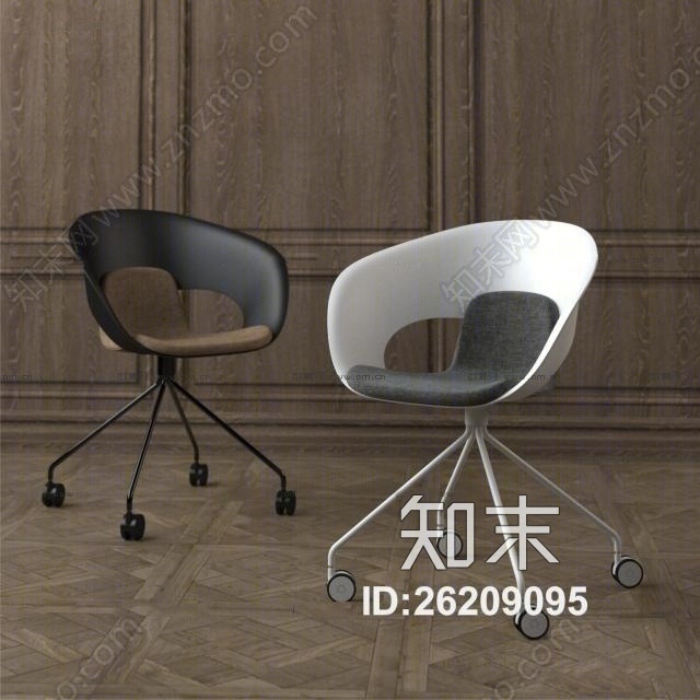 现代办公椅组合3D模型下载【ID:26209095】