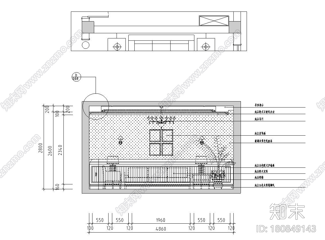 美式风格4室2厅2住宅装修施工图设计cad施工图下载【ID:180849143】