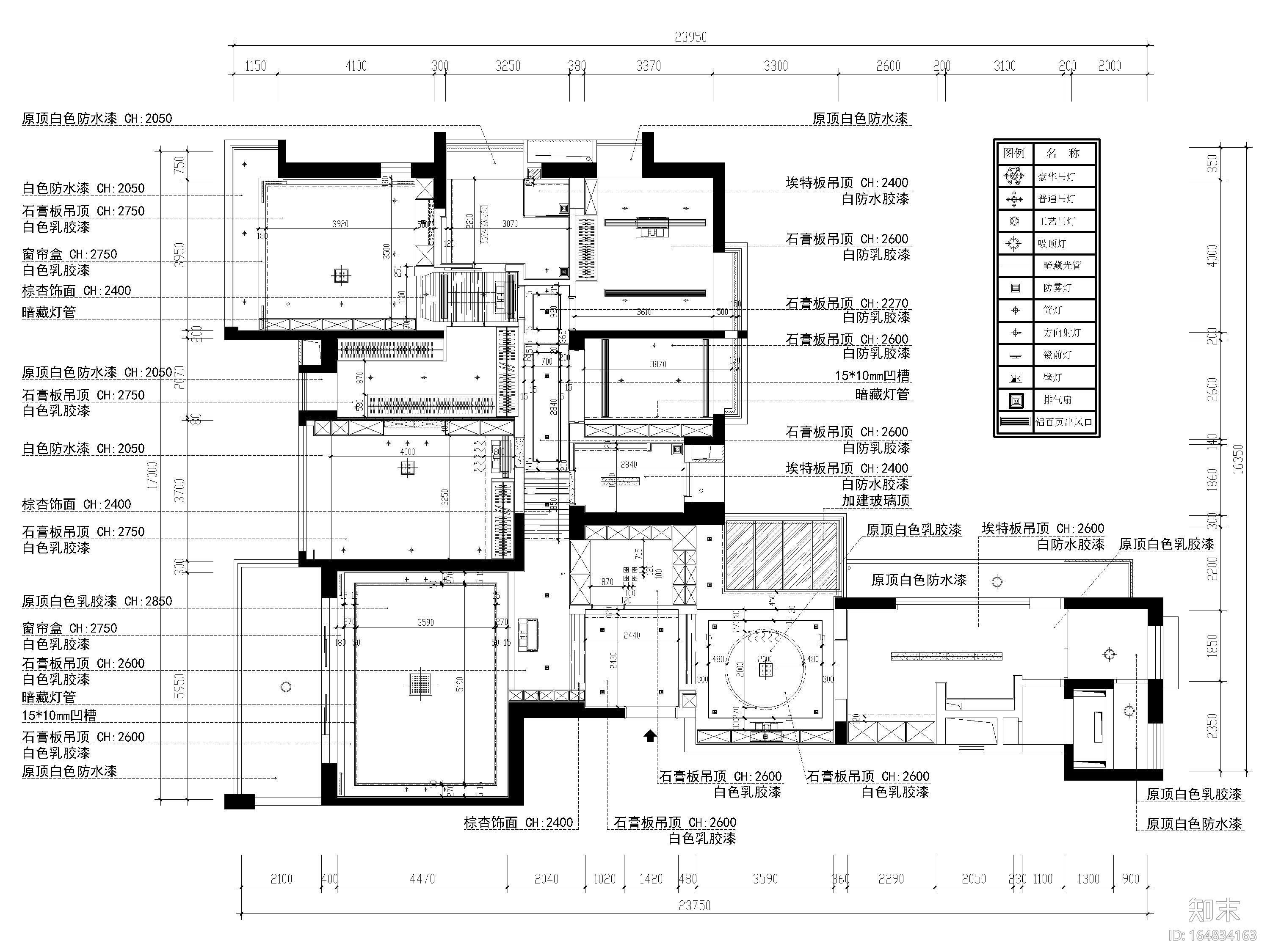 [深圳]240㎡现代三居室平层样板间施工图cad施工图下载【ID:164834163】