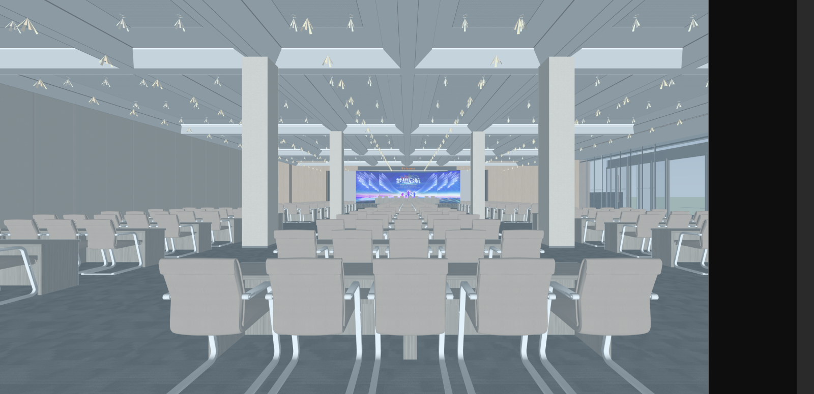 现代其他酒店空间SU模型下载【ID:1215949372】