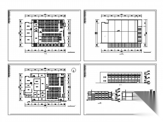 某二层食堂建筑方案图cad施工图下载【ID:166734164】