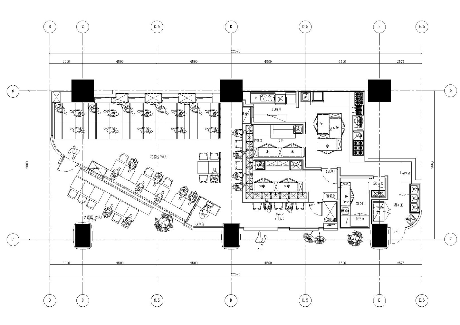 上海舞伎日式居酒屋效果图+SU模型+施工图cad施工图下载【ID:160428105】