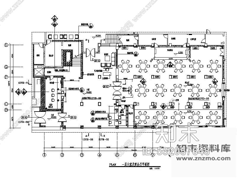 施工图某酒店经典宴会厅室内装修图cad施工图下载【ID:532057648】
