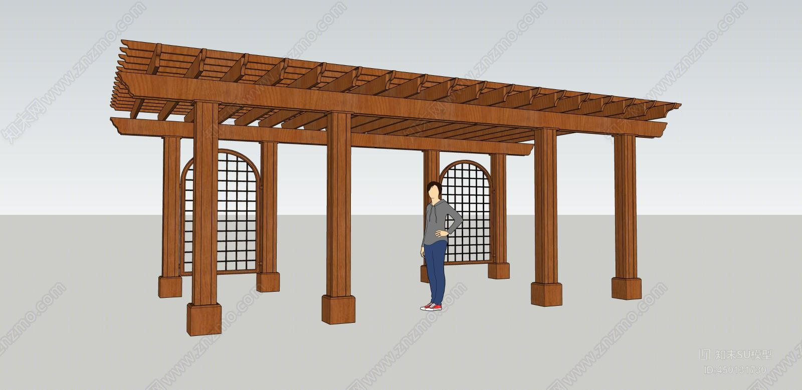 欧式风格廊架SU模型下载【ID:450131730】