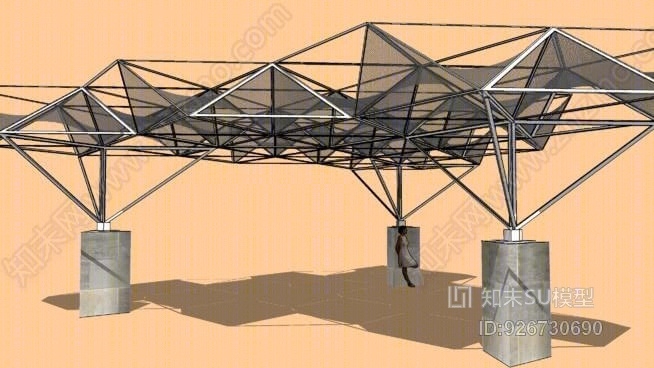 空间框架遮阳篷SU模型下载【ID:926730690】