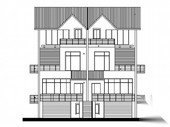 某townhouse住宅单体设计方案六cad施工图下载【ID:166323126】