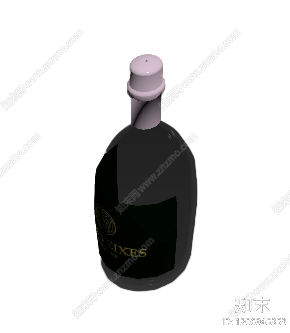酒瓶带标签模型3D模型下载【ID:1206945353】