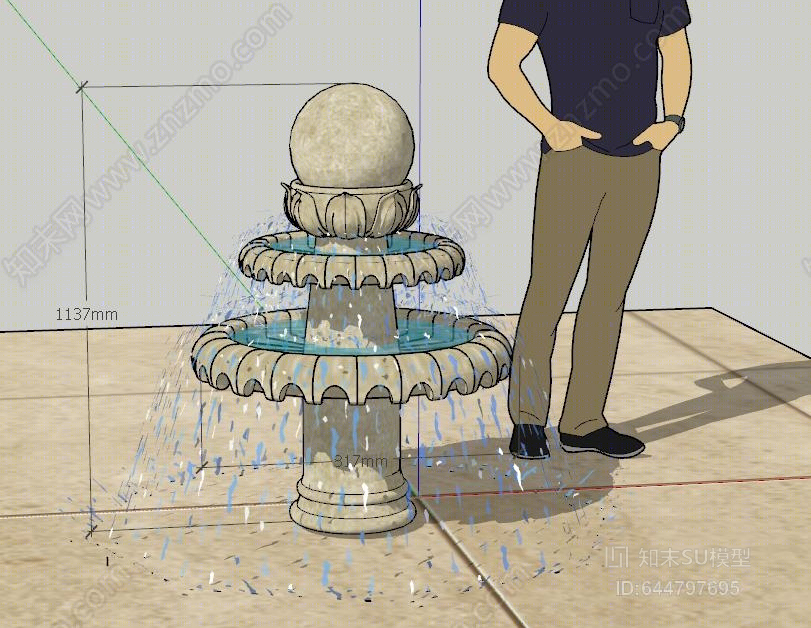 中式莲花座风水球SU模型下载【ID:644797695】