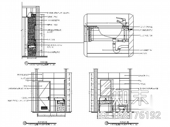 医院卫生间装修详图cad施工图下载【ID:168176192】