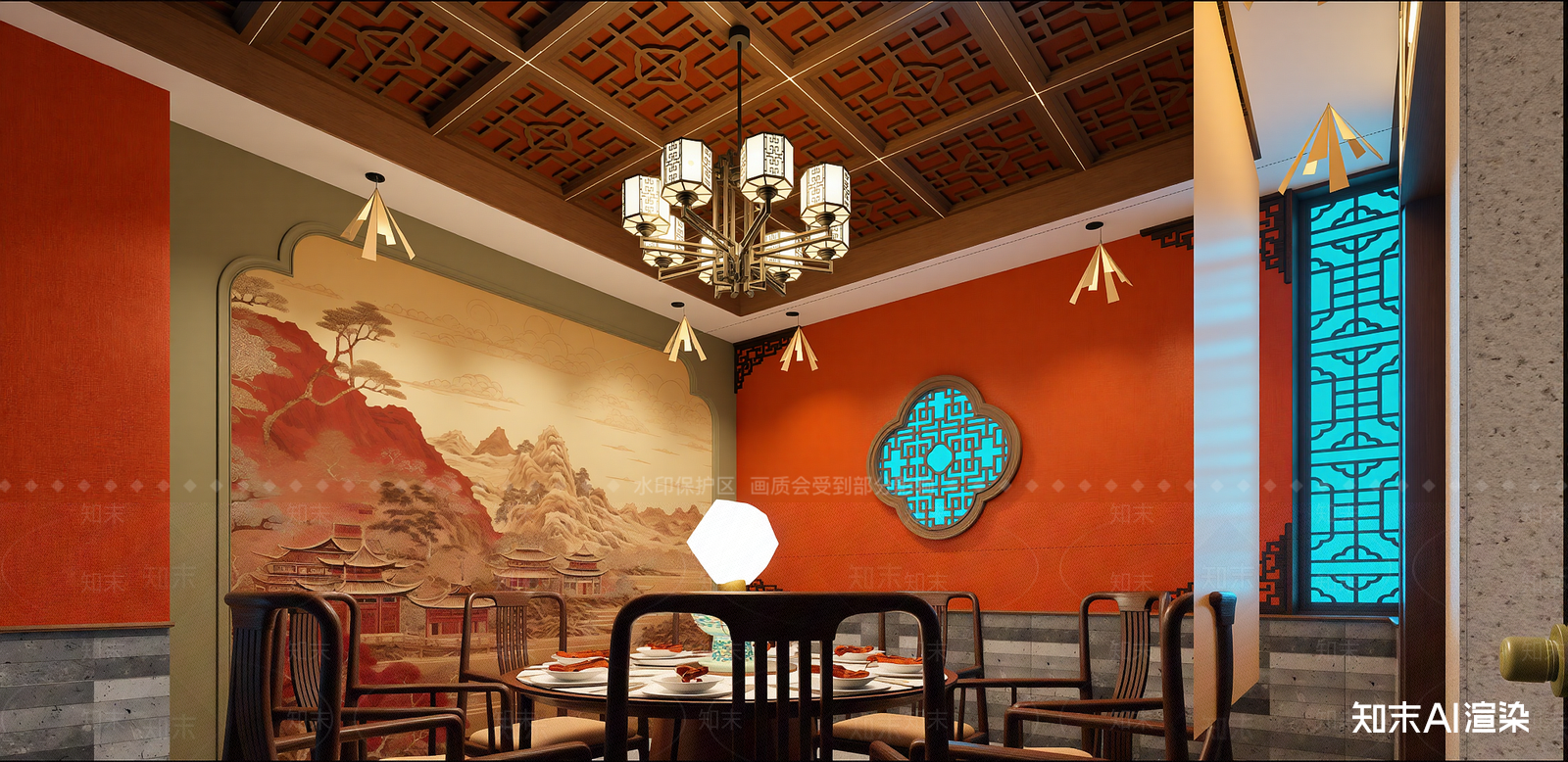中式火锅店SU模型下载【ID:1215991908】