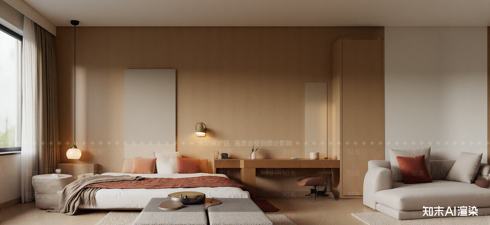 现代套房卧室SU模型下载【ID:1222282678】