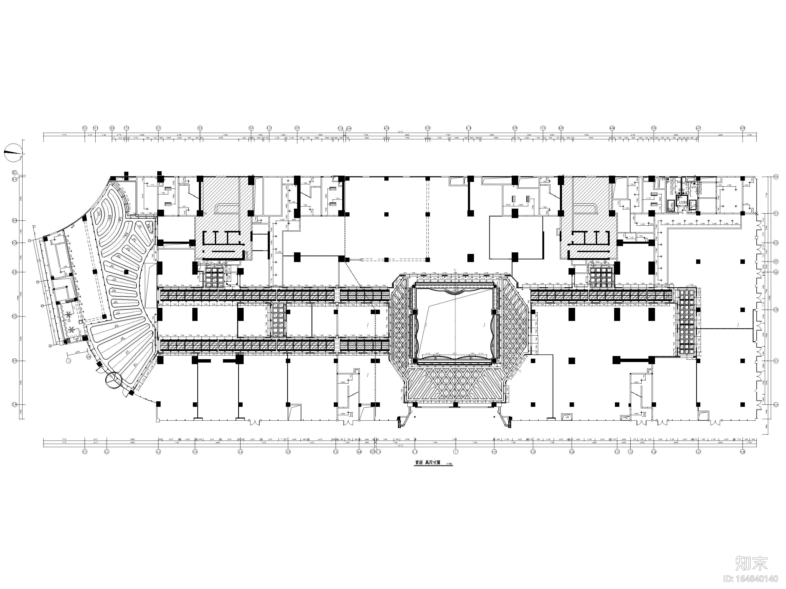 [广东]珠海岭秀城商场室内设计施工图+效果cad施工图下载【ID:164840140】