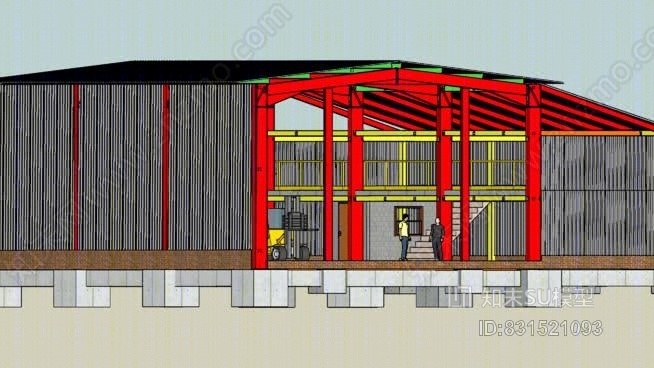 小型工厂单位SU模型下载【ID:831521093】