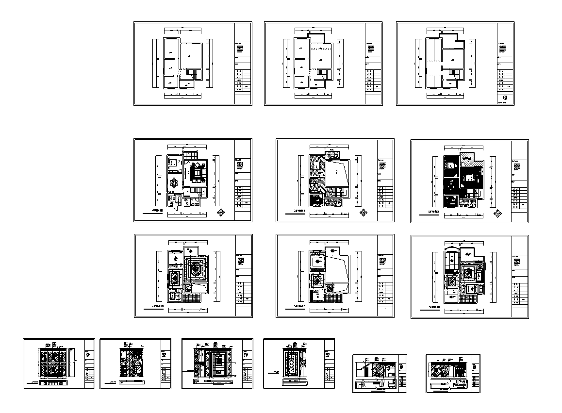 [广东]金源酒店三层经济型别墅室内装修图（含效果图）cad施工图下载【ID:161779128】