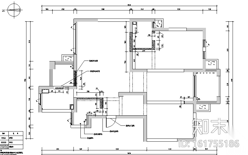 白金海岸|现代灰色简约住宅空间设计施工图（附效果图...cad施工图下载【ID:161755186】