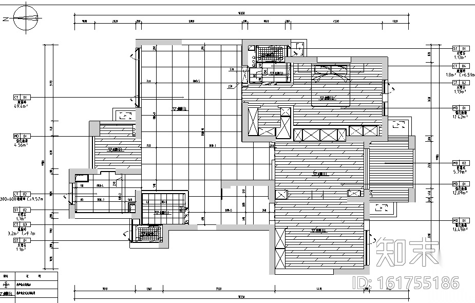 白金海岸|现代灰色简约住宅空间设计施工图（附效果图...cad施工图下载【ID:161755186】