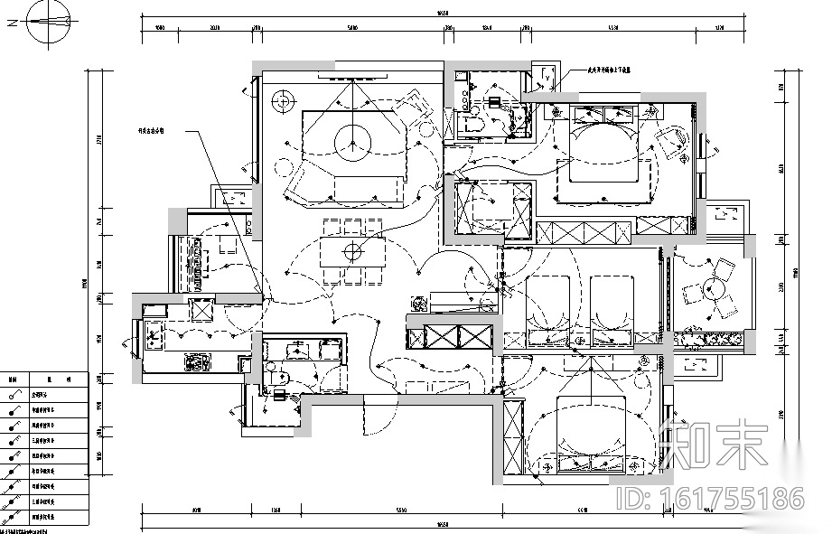 白金海岸|现代灰色简约住宅空间设计施工图（附效果图...cad施工图下载【ID:161755186】