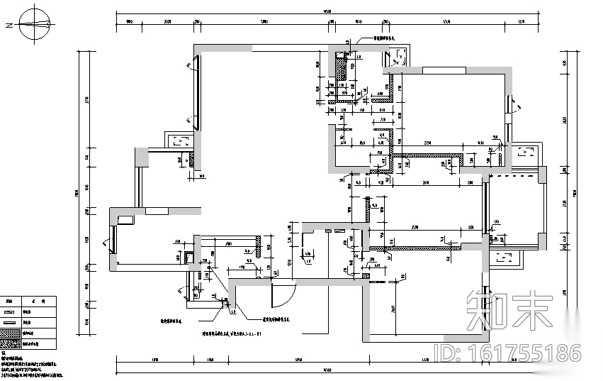 白金海岸|现代灰色简约住宅空间设计施工图（附效果图...cad施工图下载【ID:161755186】