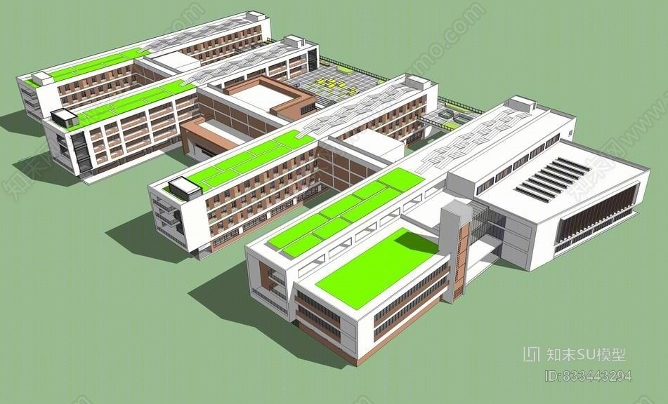 张家港实验小学SU模型下载【ID:833443294】