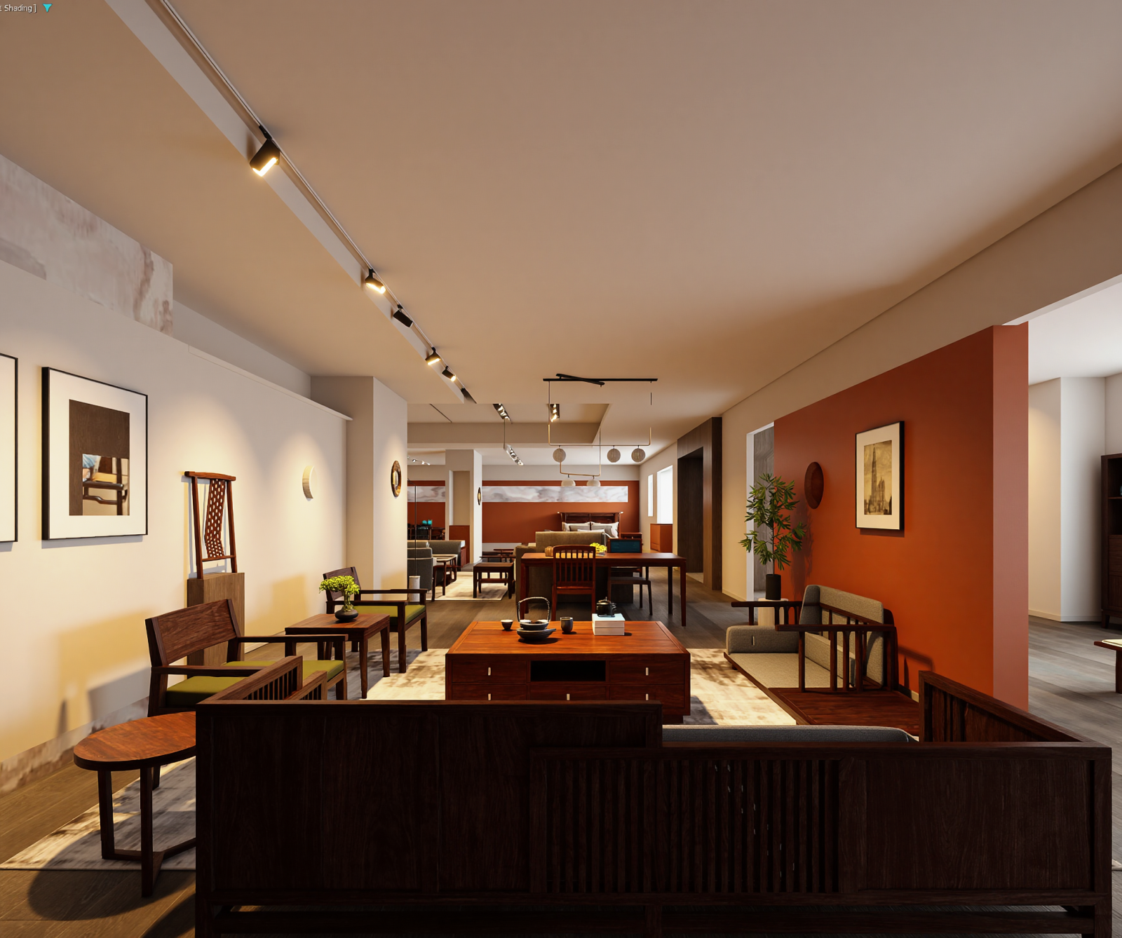 新中式家具展厅3D模型下载【ID:1214450824】