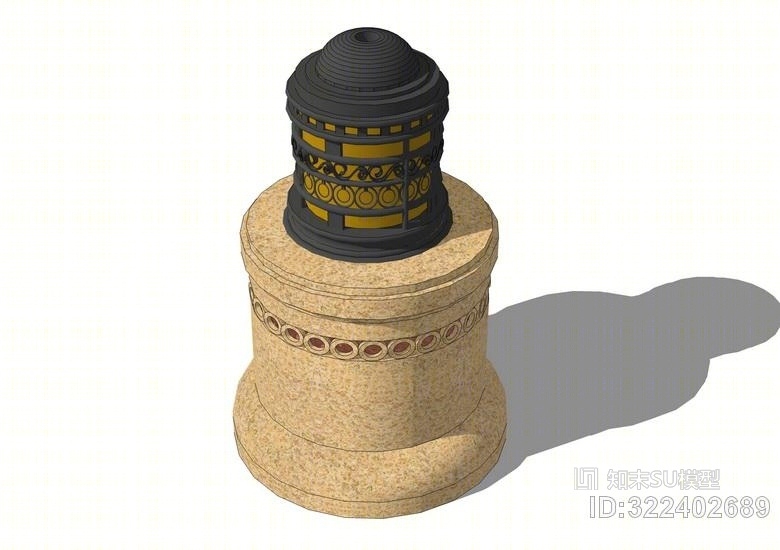 欧式景观灯柱SU模型下载【ID:322402689】