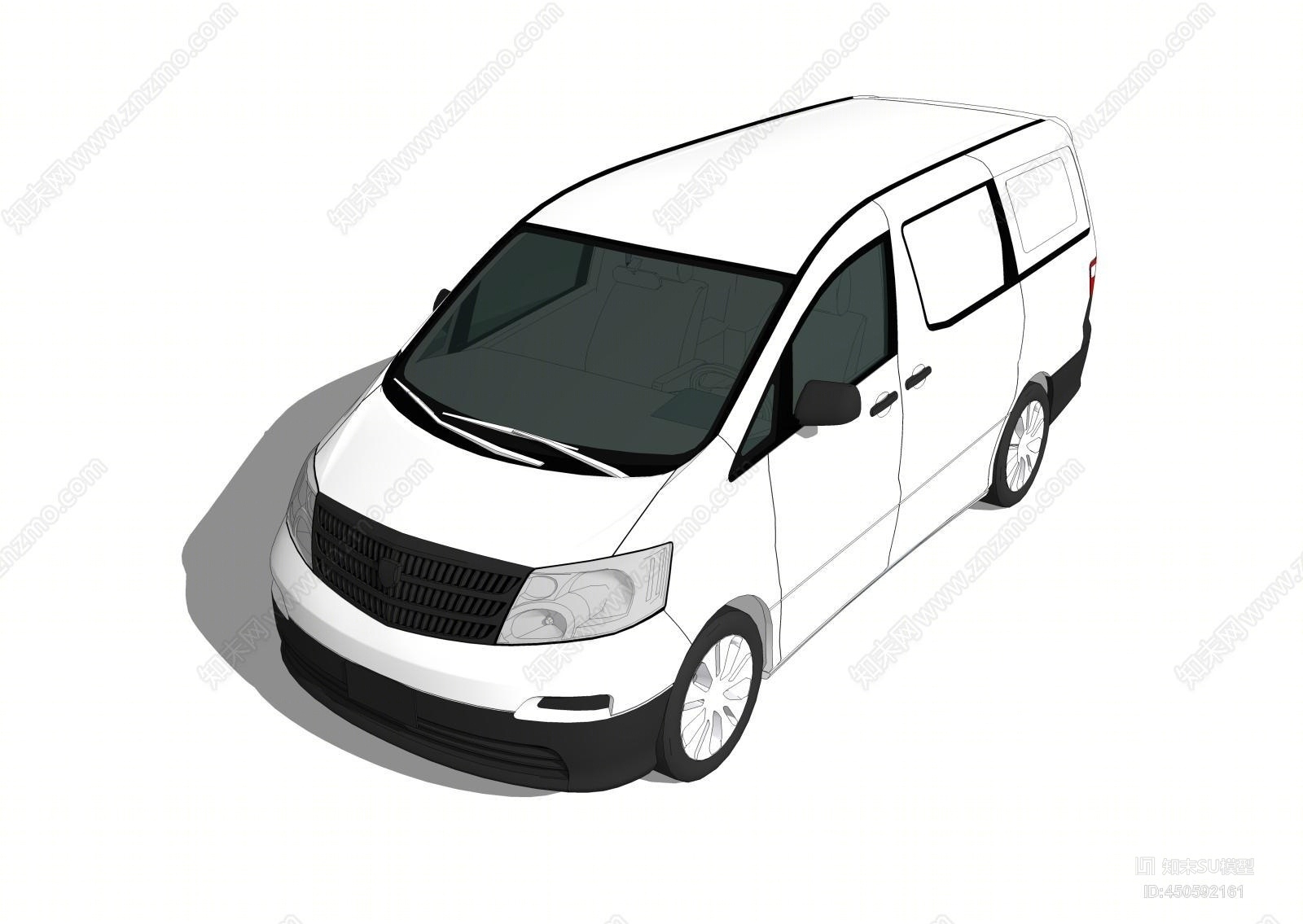 现代风格面包车SU模型下载【ID:450592161】