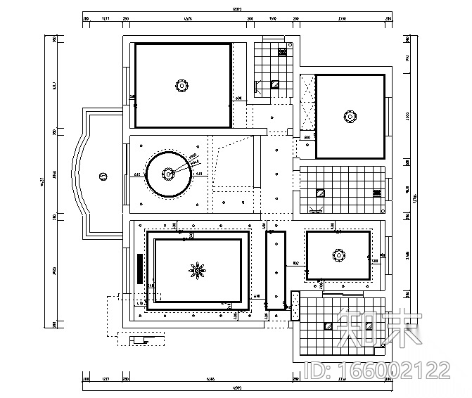 现代简约风流动光影主题别墅设计施工图（附效果图）cad施工图下载【ID:166002122】