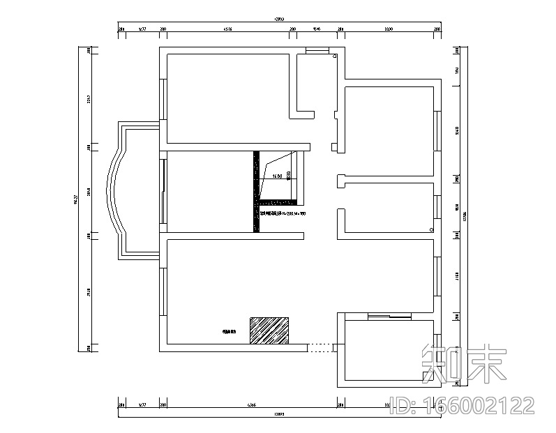 现代简约风流动光影主题别墅设计施工图（附效果图）cad施工图下载【ID:166002122】