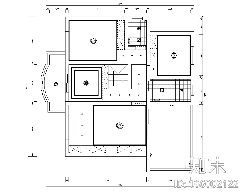 现代简约风流动光影主题别墅设计施工图（附效果图）cad施工图下载【ID:166002122】