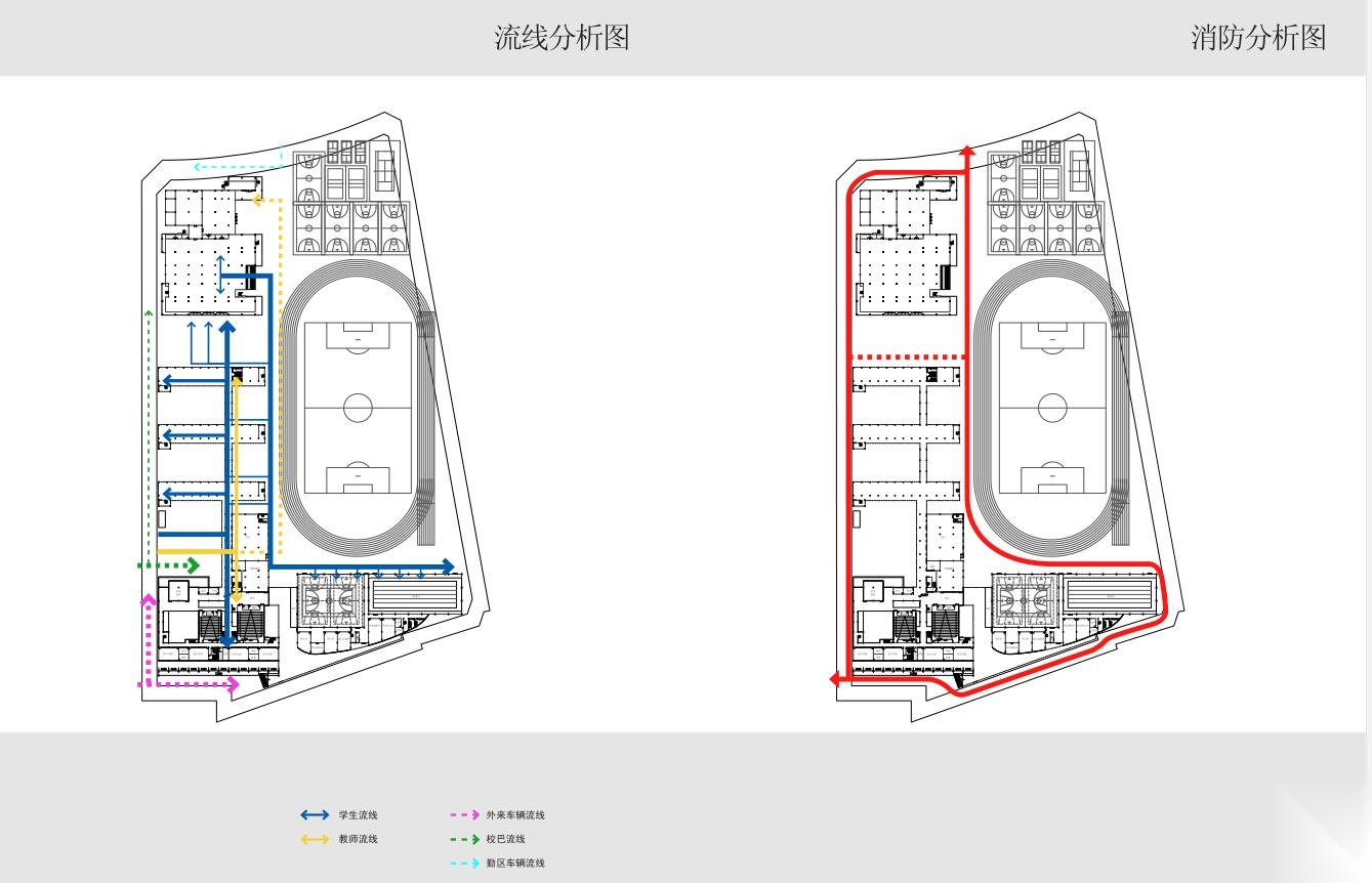 [广东]高级中学建筑方案文本（现代风格）施工图下载【ID:165610180】