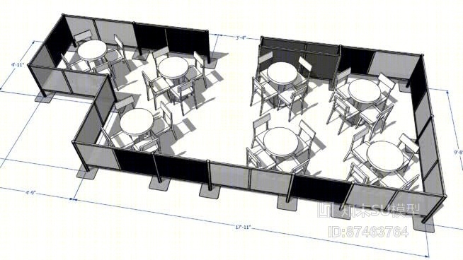 咖啡厅SU模型下载【ID:818011688】