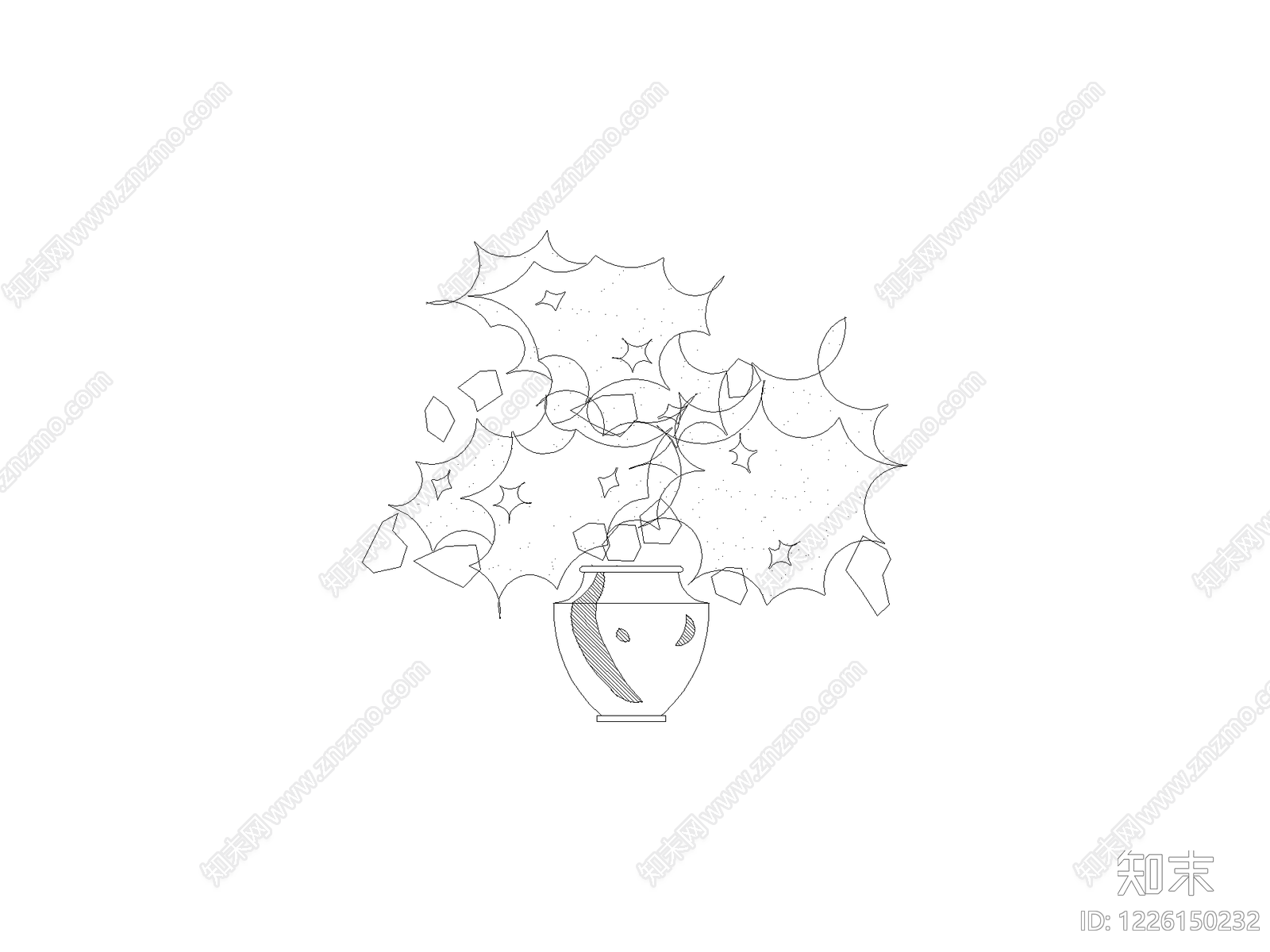 摆件cad施工图下载【ID:1226150232】