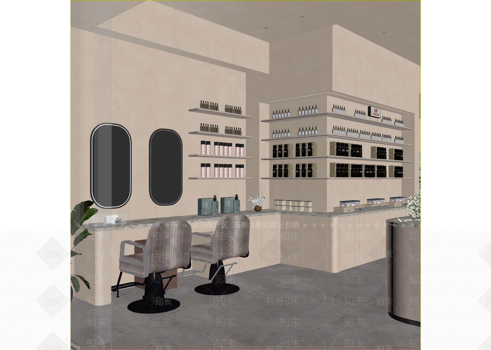 现代美发店3D模型下载【ID:1215017739】