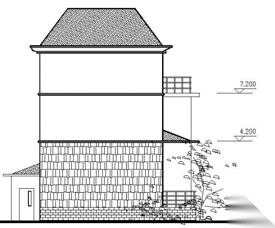 某三层小别墅建筑方案图cad施工图下载【ID:149920170】