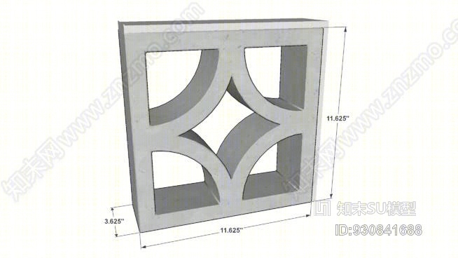混凝土筛网砌块SU模型下载【ID:930841688】