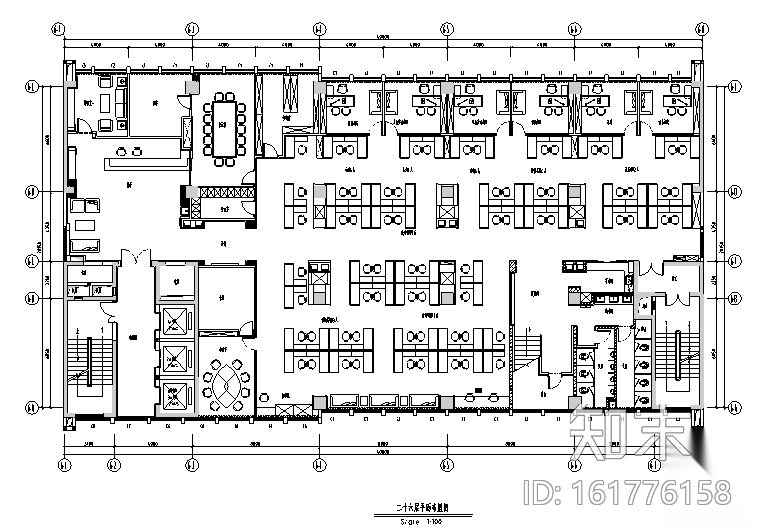 民发办公楼设计施工图（附效果图+材料表）施工图下载【ID:161776158】