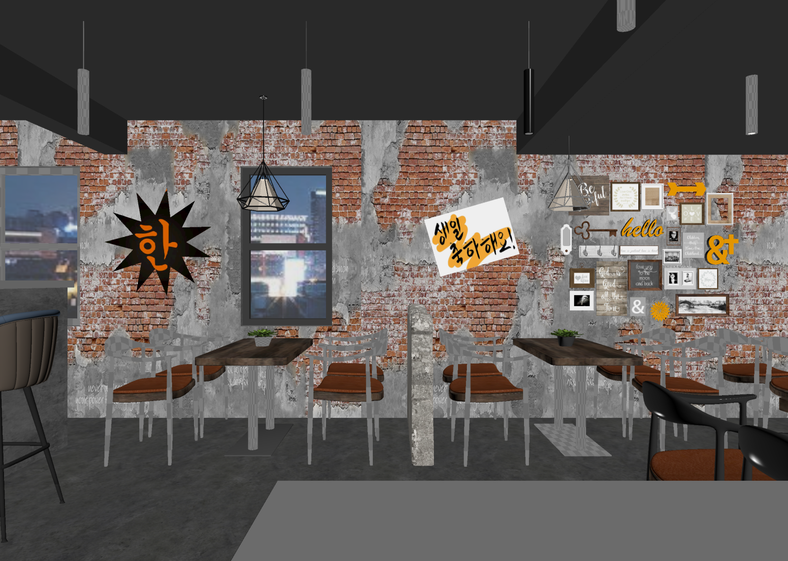 工业咖啡厅3D模型下载【ID:1214841395】