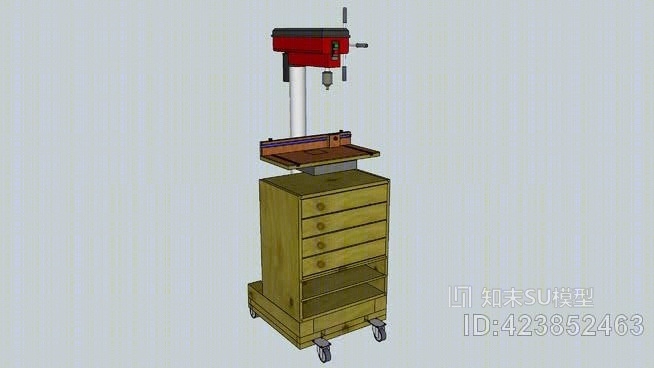 北方工业钻床，底座，驾驶室，工作台。SU模型下载【ID:423852463】
