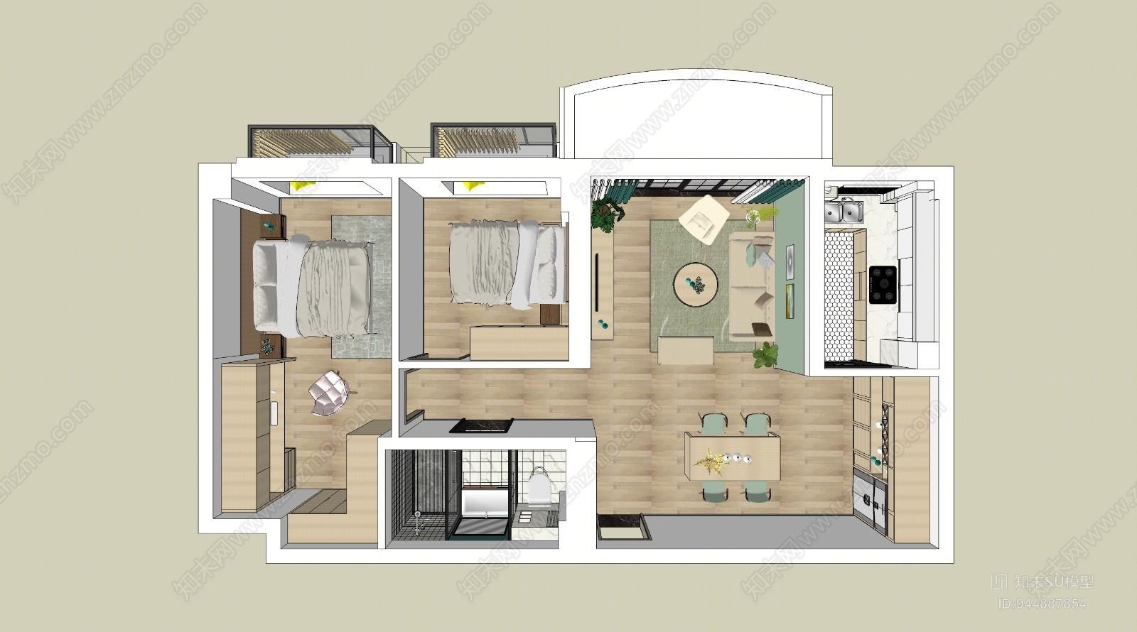北欧风格家居SU模型下载【ID:944887854】