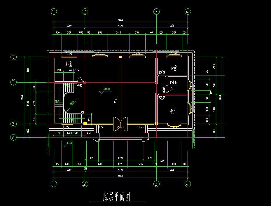 四层楼层别墅设计cad施工图下载【ID:149872102】